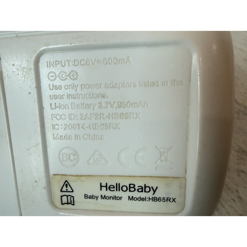 HelloBaby HB65 Video Baby Monitor Parent Unit Remote Pan Tilt Camera Power Cords - Picture 6 of 13